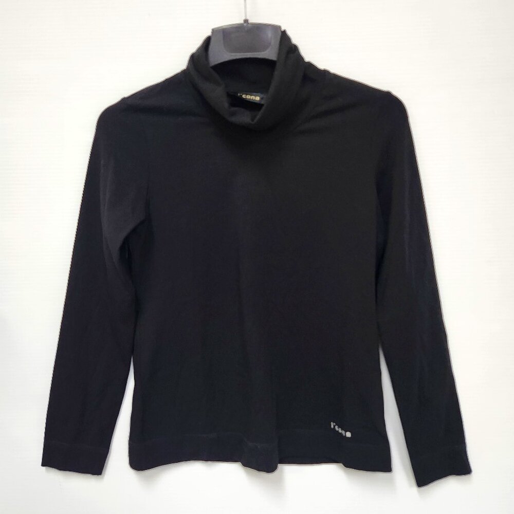 I'cona Women's Black Cotton Long Sleeved Turtleneck Size 6